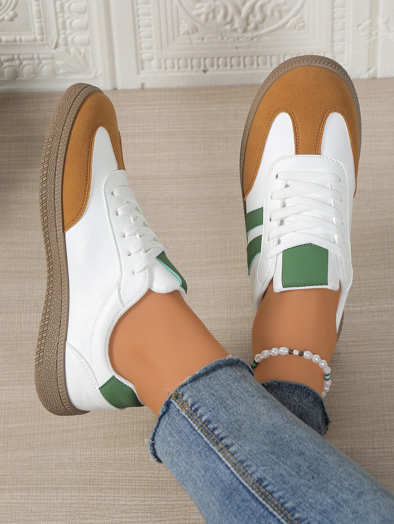 Baskets casual à lacets pour femme