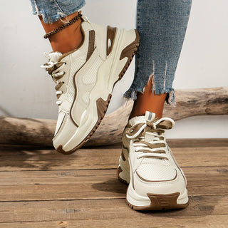 Baskets chunky à plateforme et empiècements pour femme