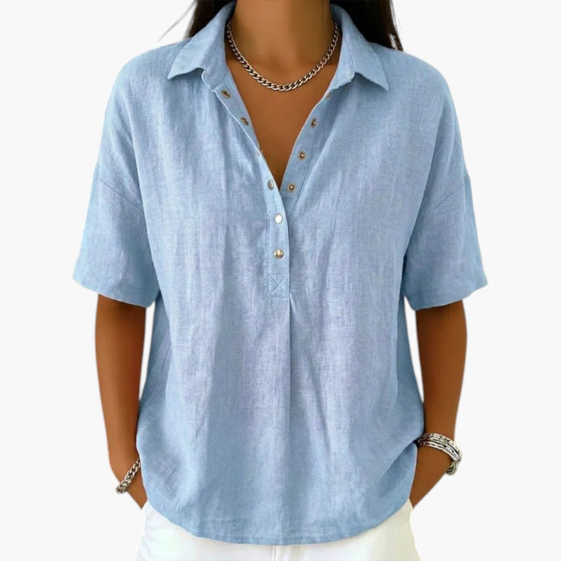Blouse pour femme avec col et boutons