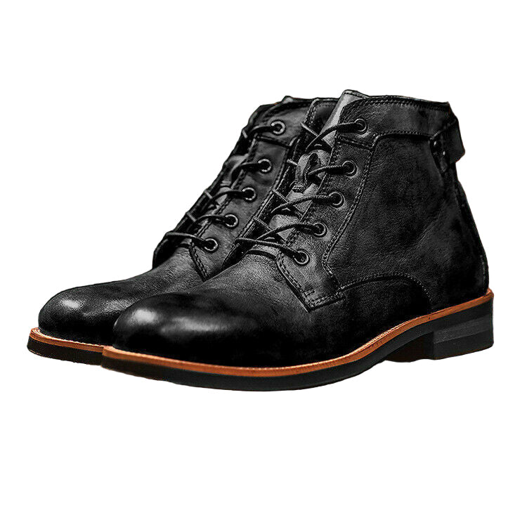 Bottes à lacets en cuir pour homme