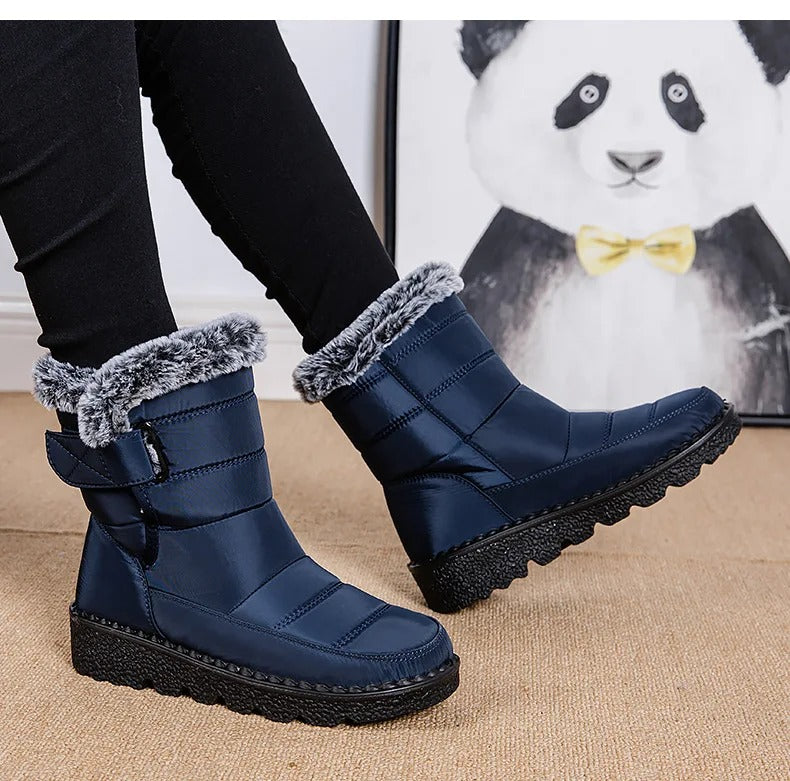 Bottines chaudes pour femme avec doublure en fausse fourrure