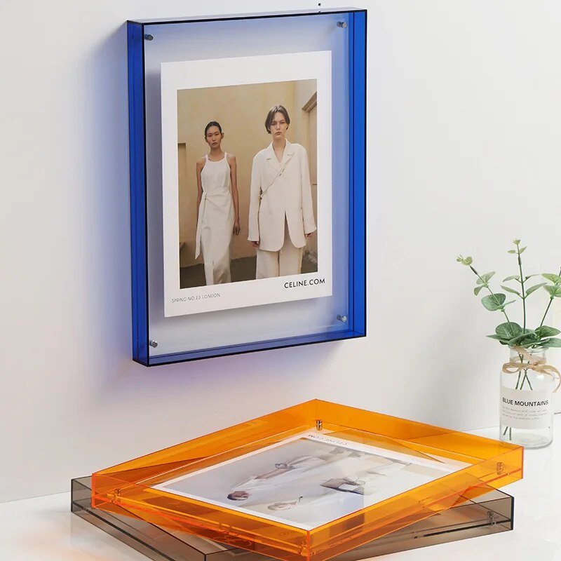 Cadre d'affichage en acrylique moderne coloré pour photos