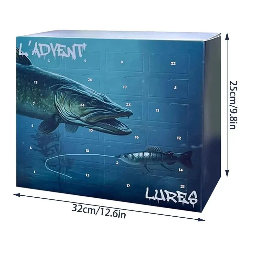 Calendrier de l'Avent pour pêcheurs avec 24 leurres uniques