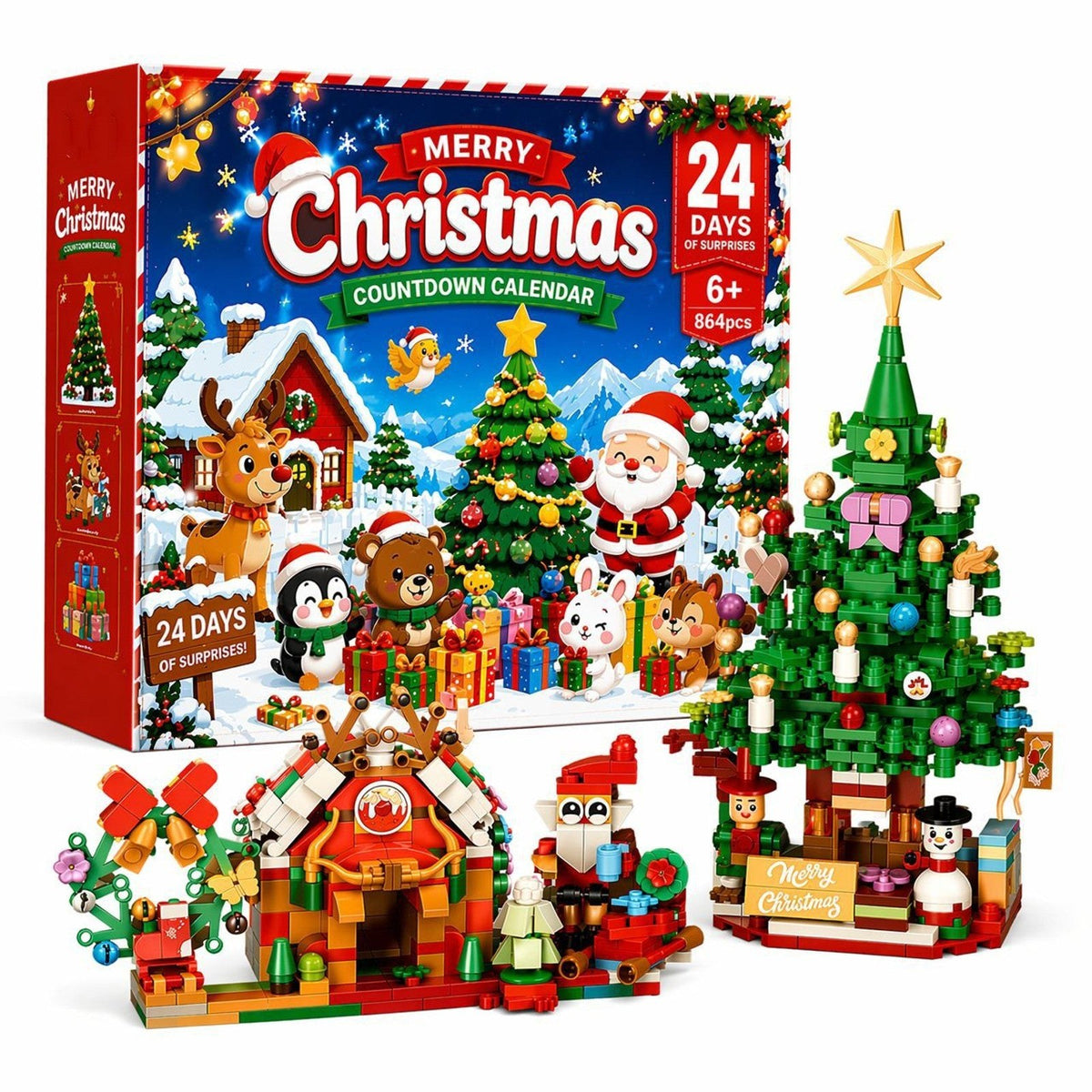 Calendrier de l'Avent Village de Noël en Briques, 864 Pièces