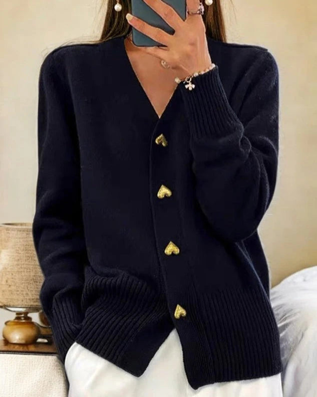 Cardigan en tricot à boutons pour femme