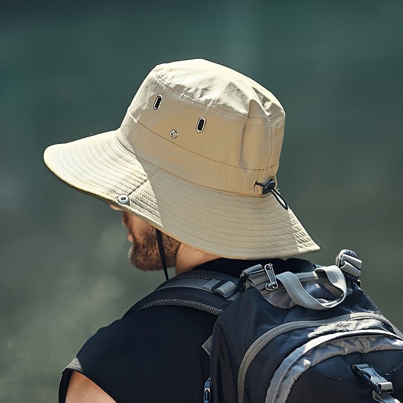 Chapeau de soleil homme à large bord pour activités outdoor avec ventilation