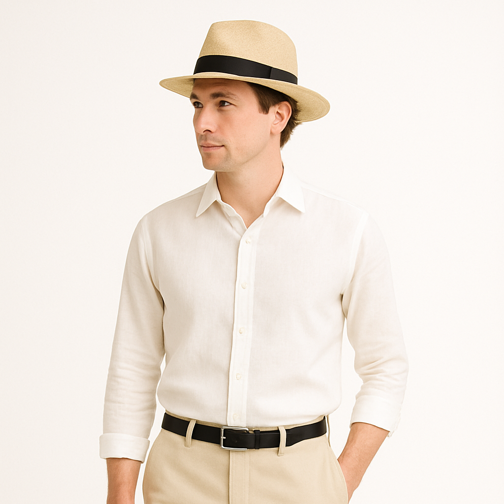 Chapeau panama classique homme à large bord pour un style estival intemporel