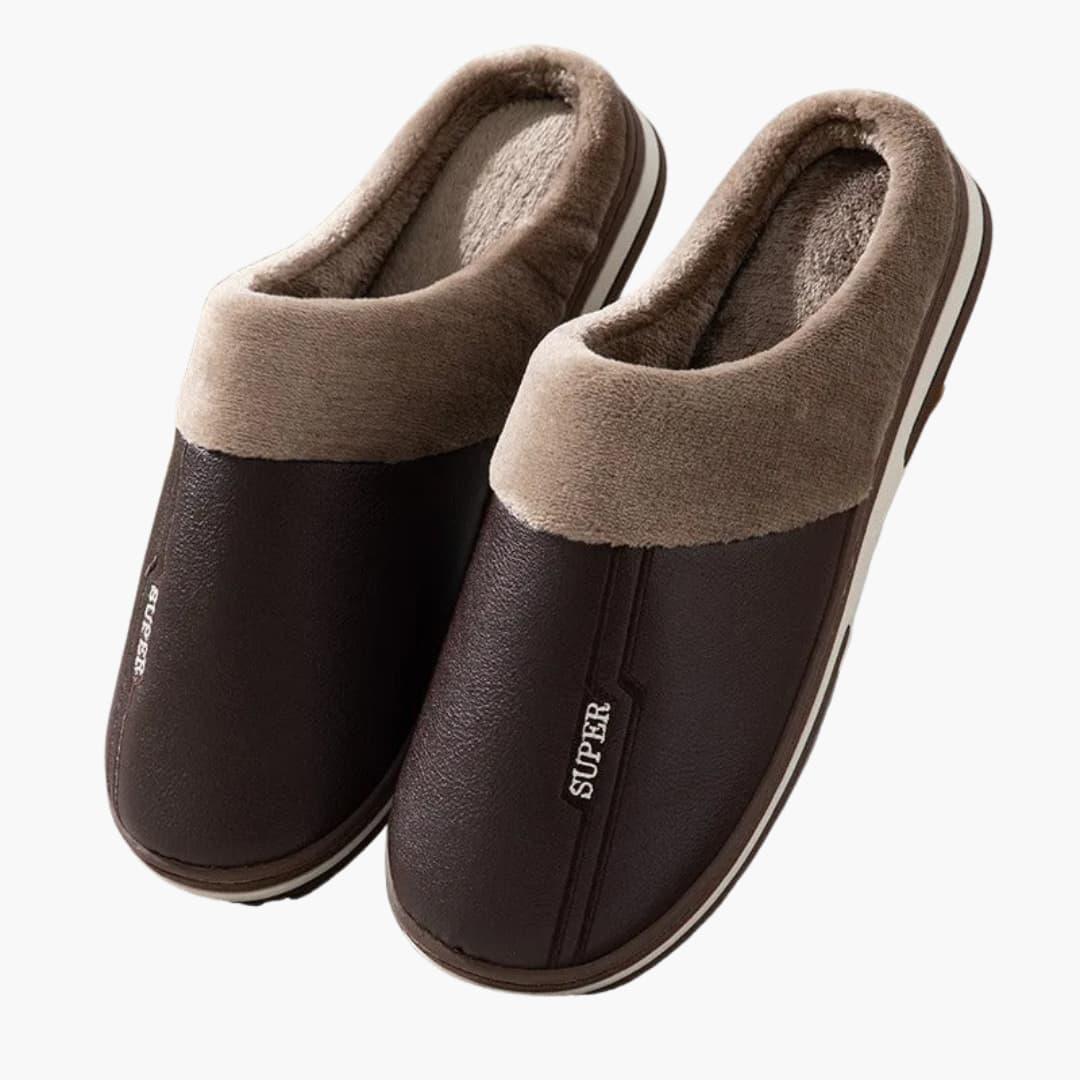 Chaussons d'intérieur pour homme à bout fermé et intérieur rembourré