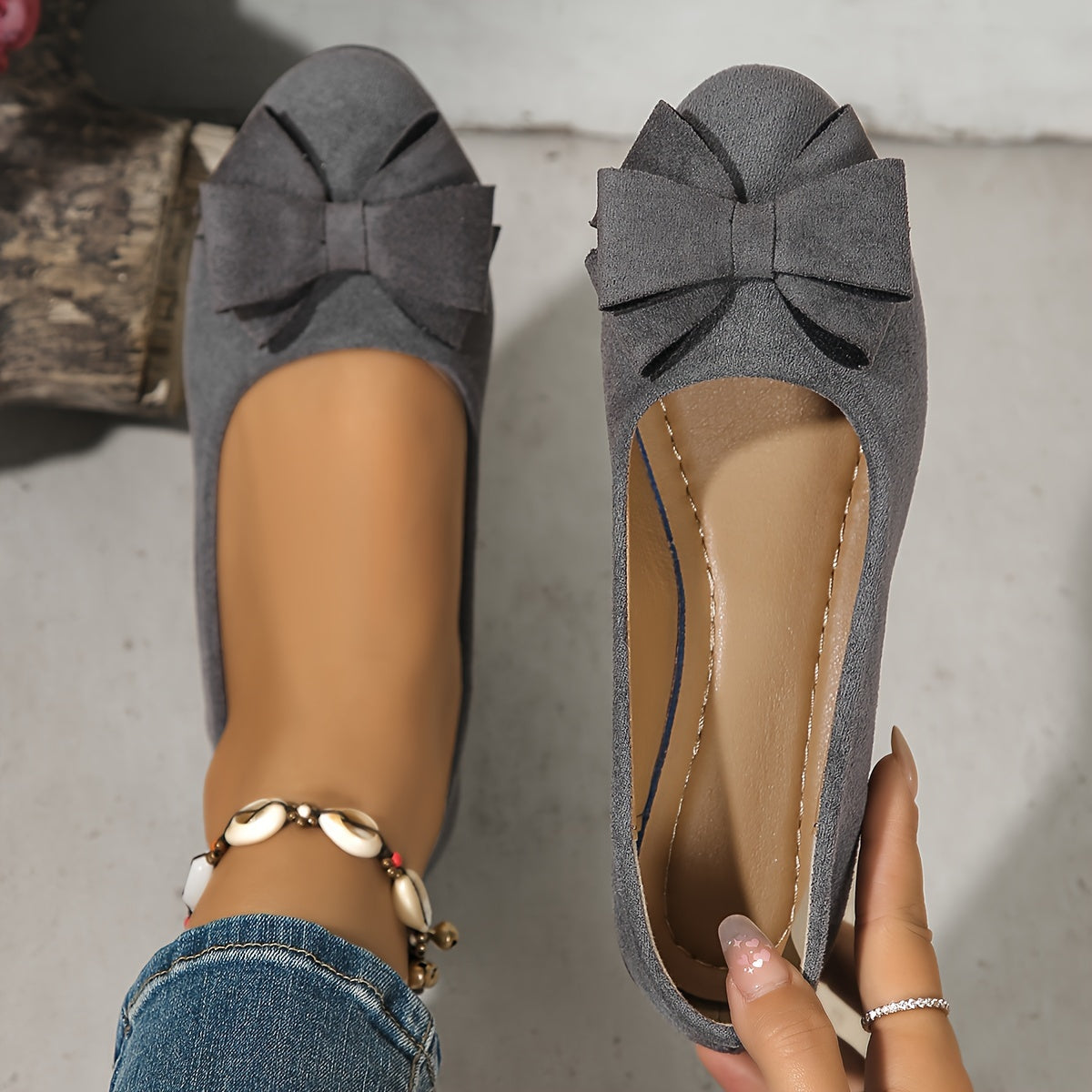 Chaussures compensées pour femme avec nœud