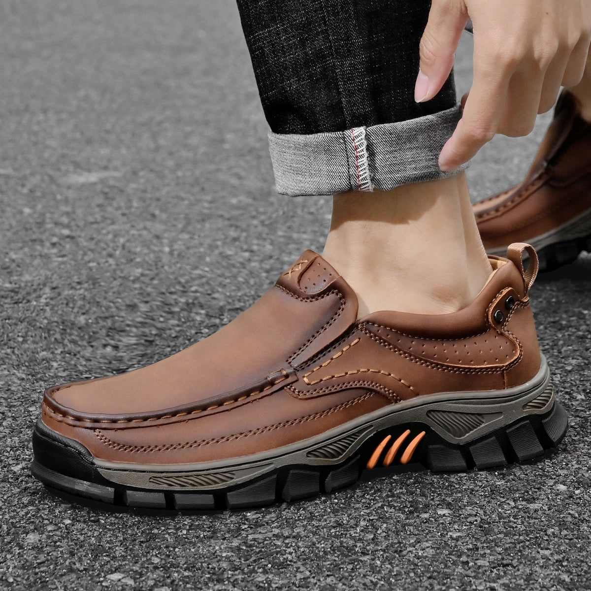Chaussures de mi-saison orthopédiques pour homme avec semelle confortable