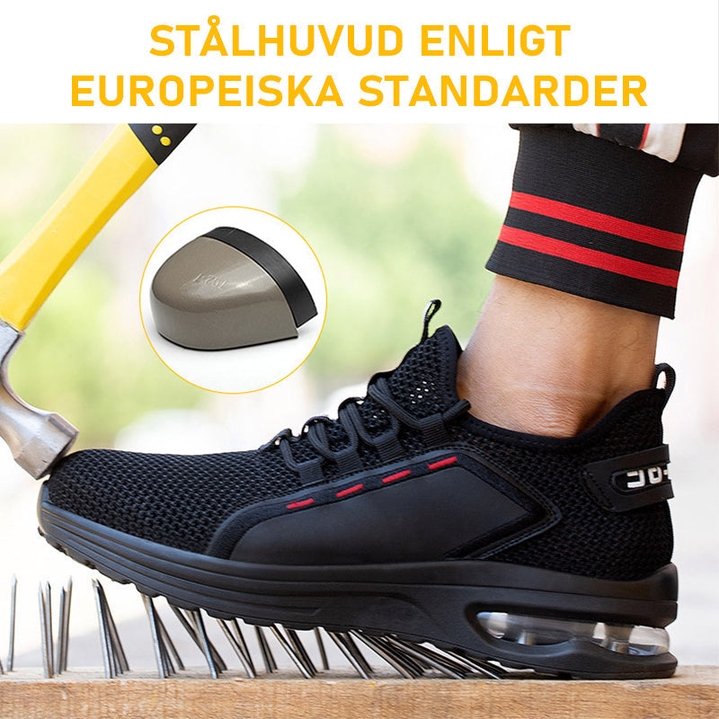 Chaussures de sécurité respirantes pour homme avec embout et semelle en acier