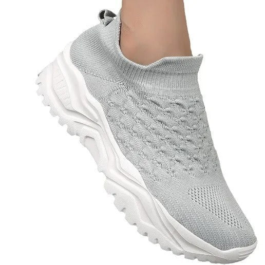 Chaussures orthopédiques à enfiler pour femme - Orange et blanc