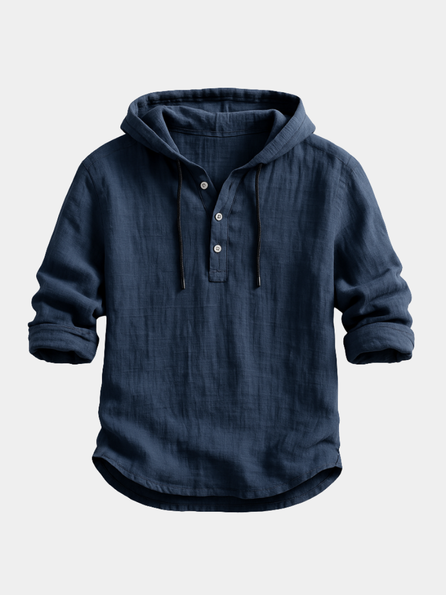 Chemise en lin homme à capuche pour un confort frais et un style casual