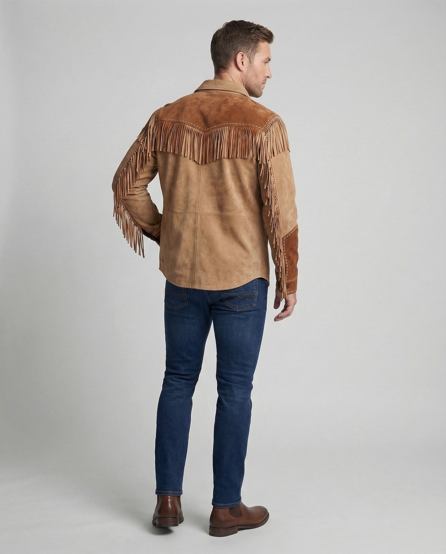 Chemise western à franges et broderies