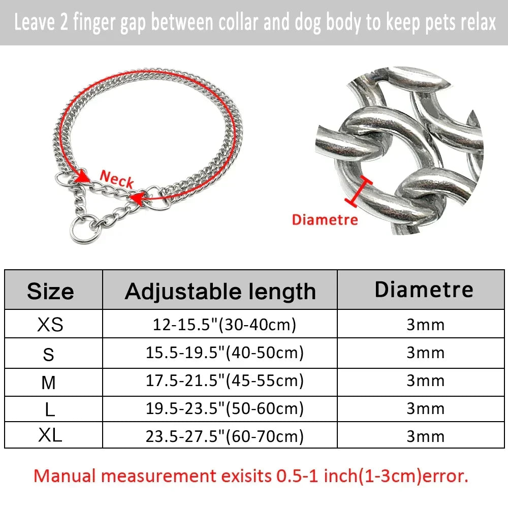Collier de dressage pour chien en acier inoxydable