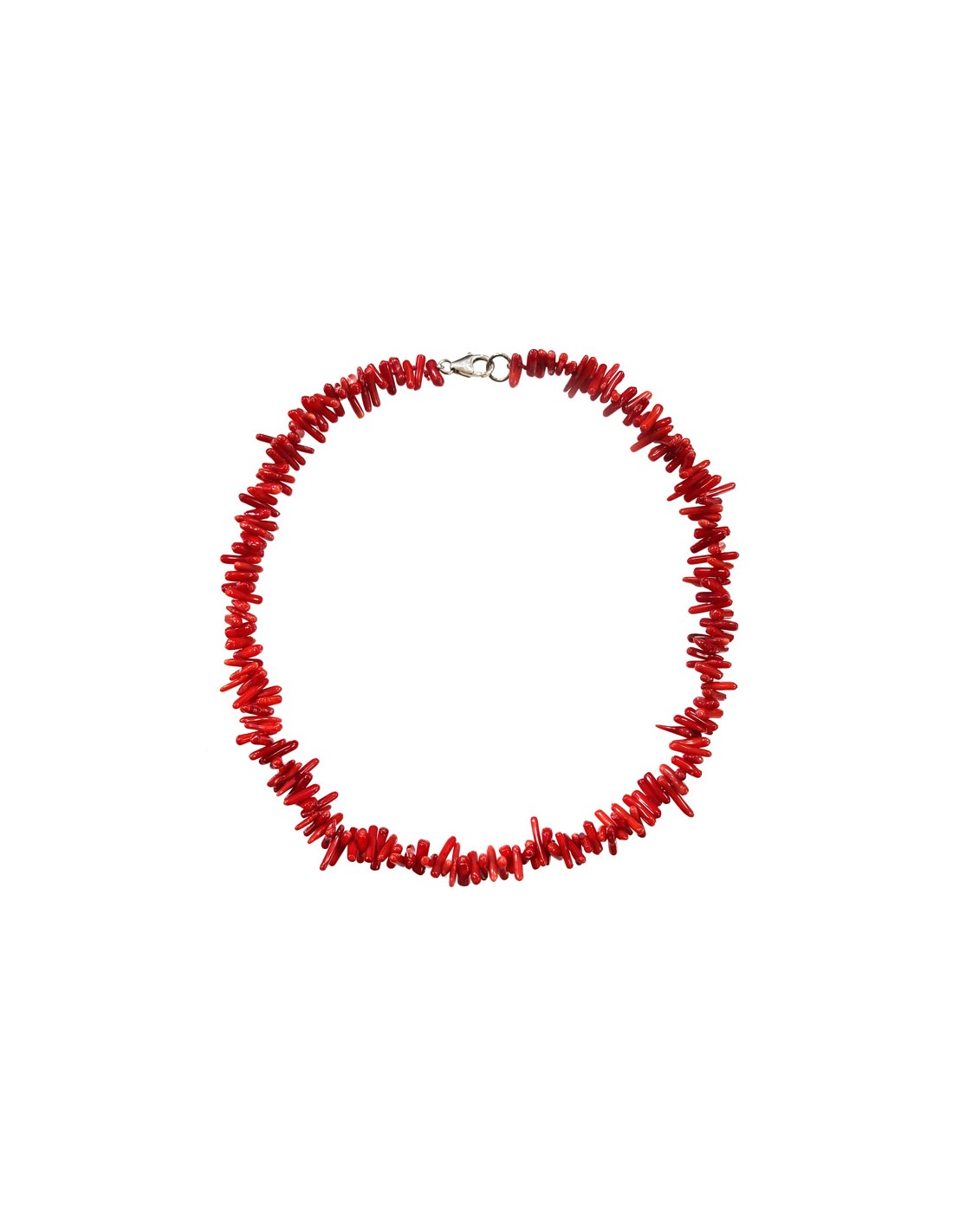 Collier pour femme en corail rouge fait main