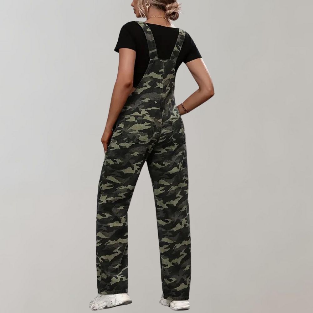 Combinaison élégante à motif camouflage pour femme