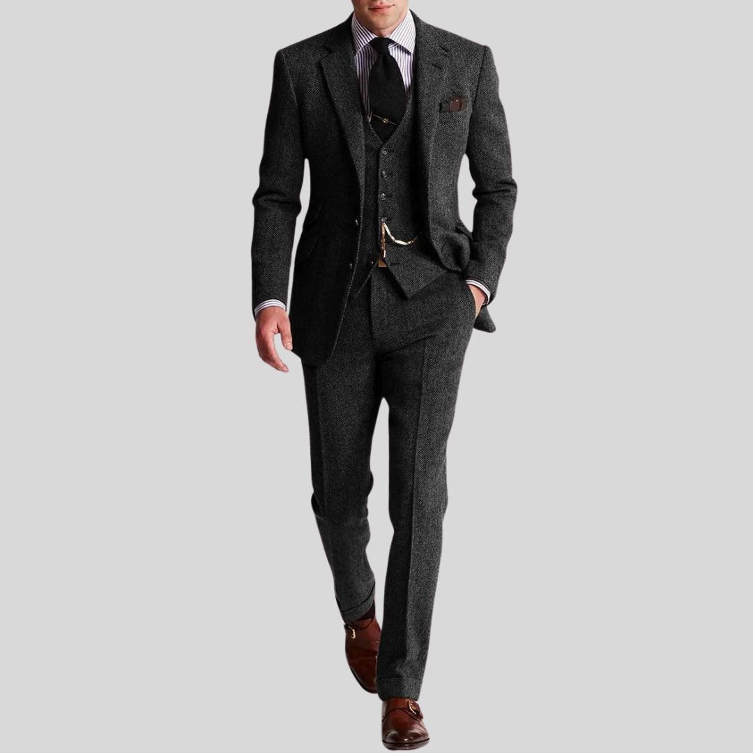 Costume 3 pièces coupe ajustée pour homme – veste, gilet et pantalon