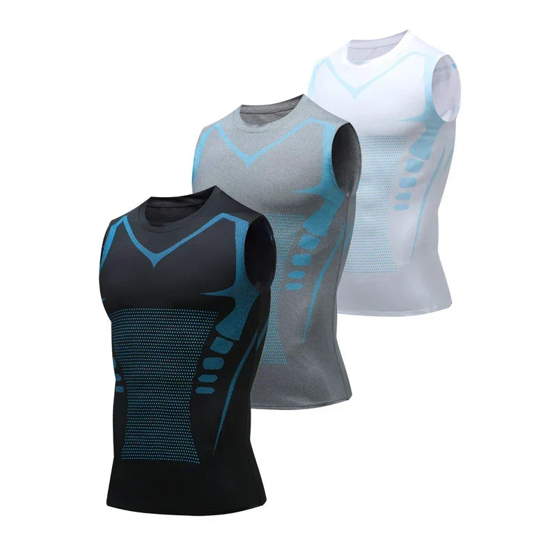 Débardeur de compression ionique pour galbe et maintien postural