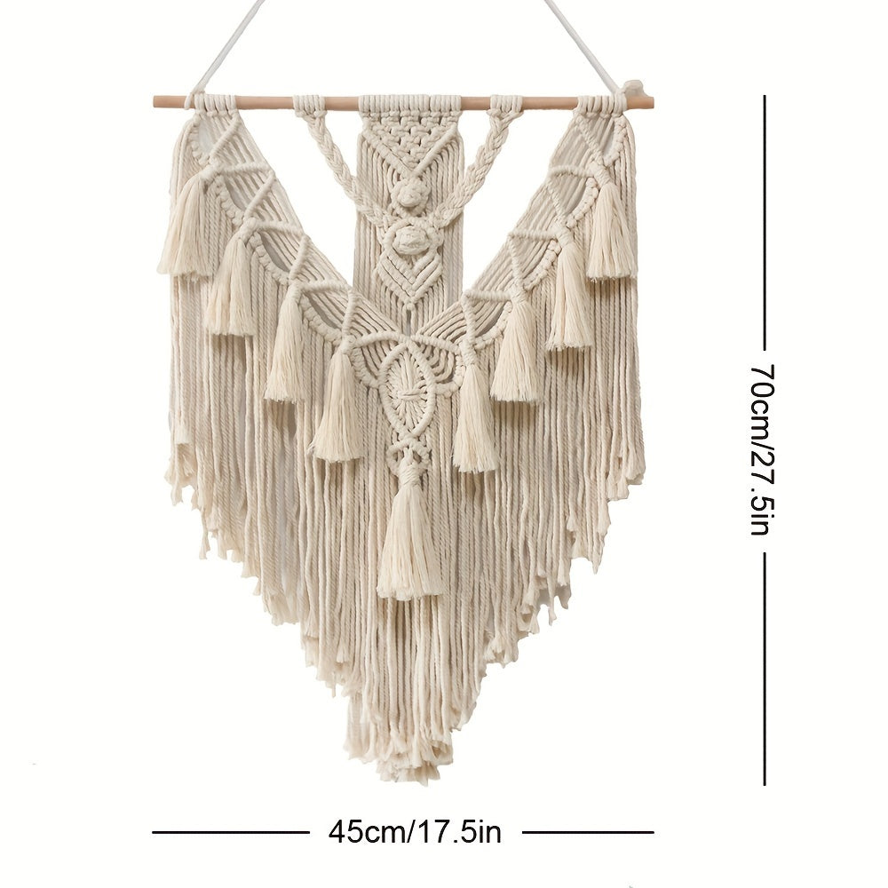 Décoration murale macramé bohème tissée à la main