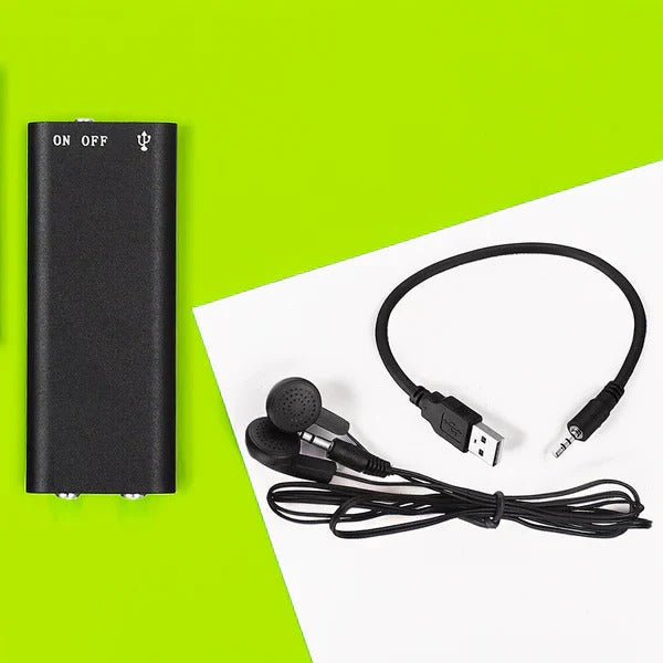 Dictaphone compact à activation vocale avec mémoire intégrée