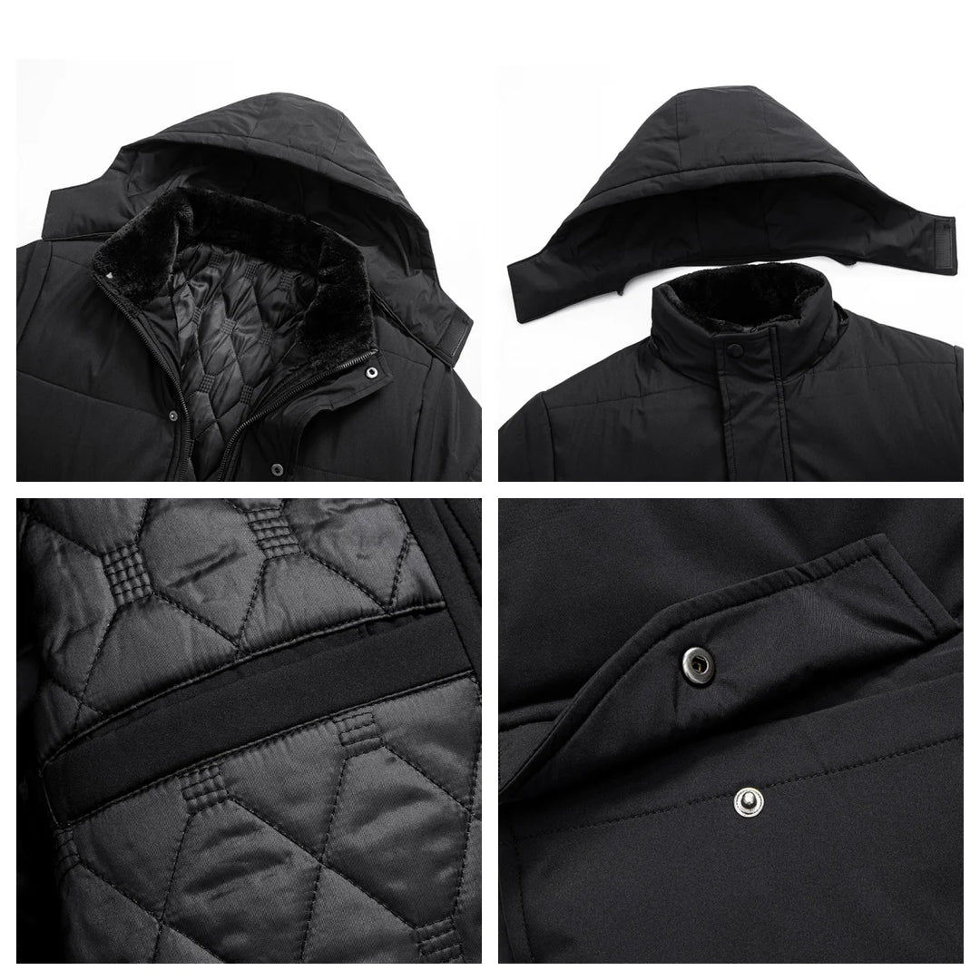 Doudoune chaude doublée de fourrure pour homme