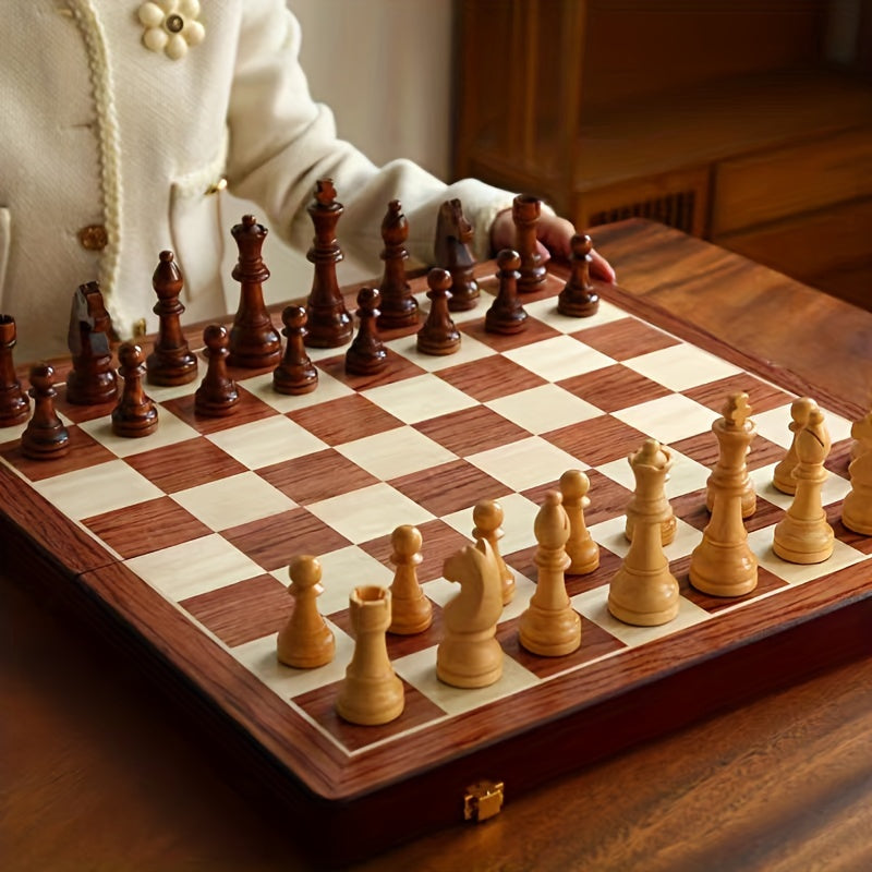 EchelonMaster Wooden Chess Set | Handmade Walnut Chessboard with Premium Game Pieces