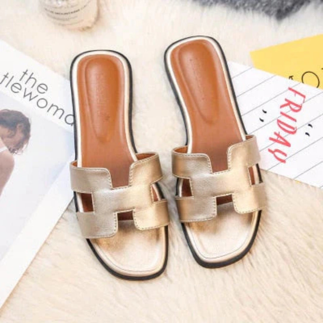 Élégantes mules femme avec motif H