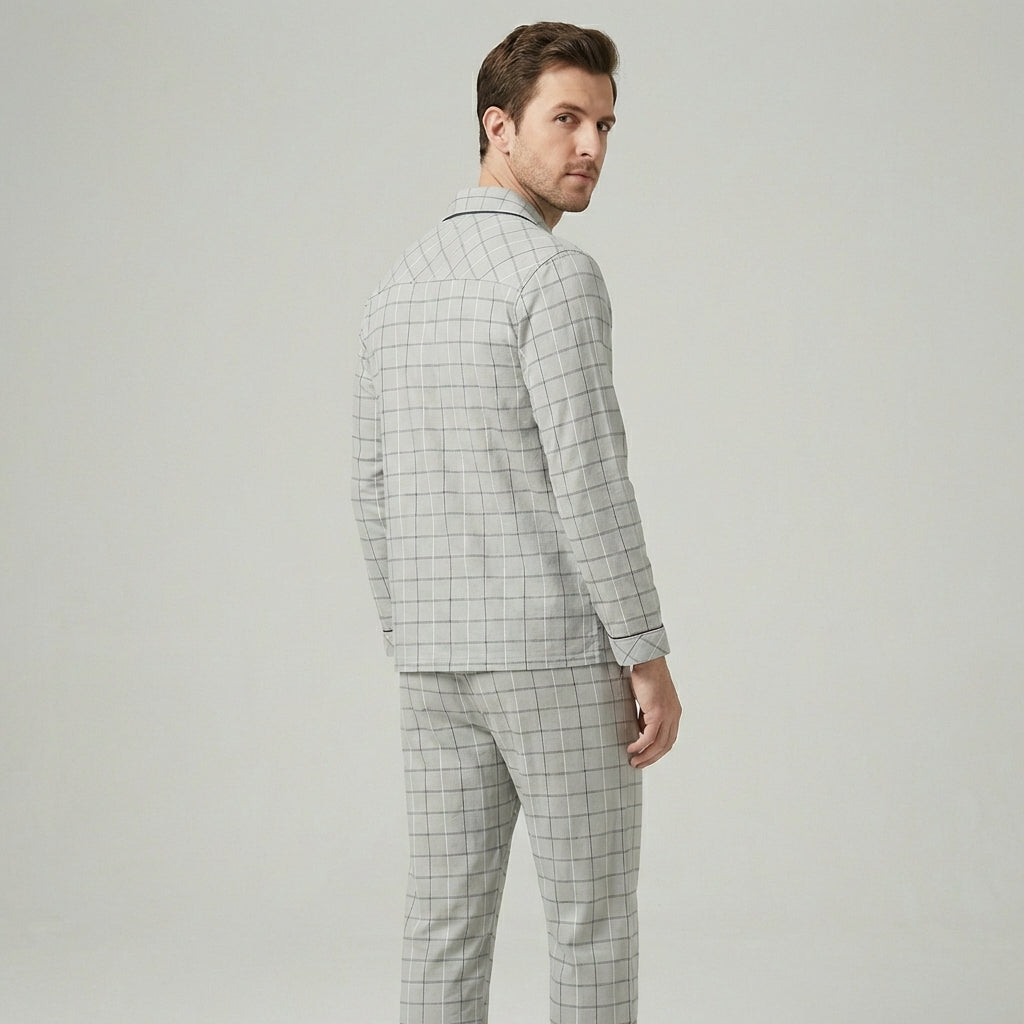 Ensemble d'intérieur à carreaux pour homme