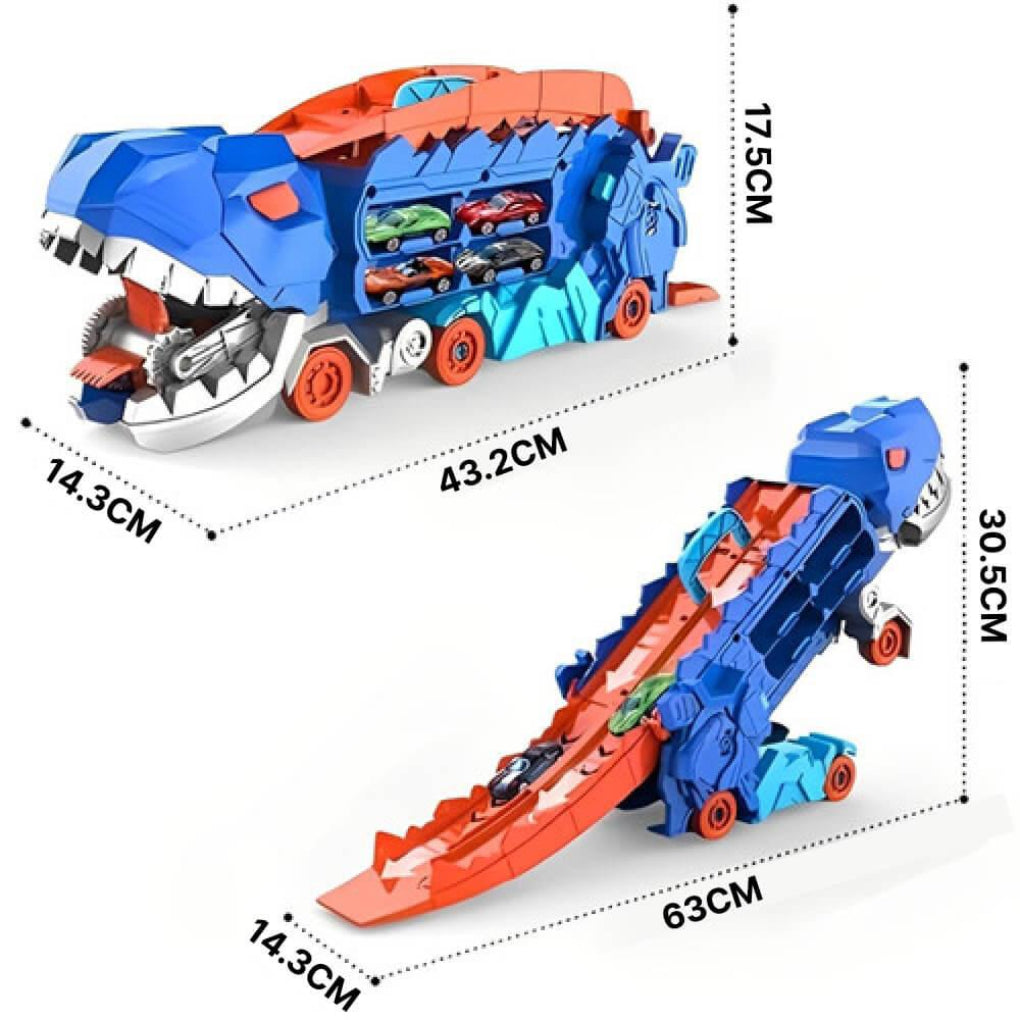 Ensemble de jeu camion dinosaure avec circuit de course