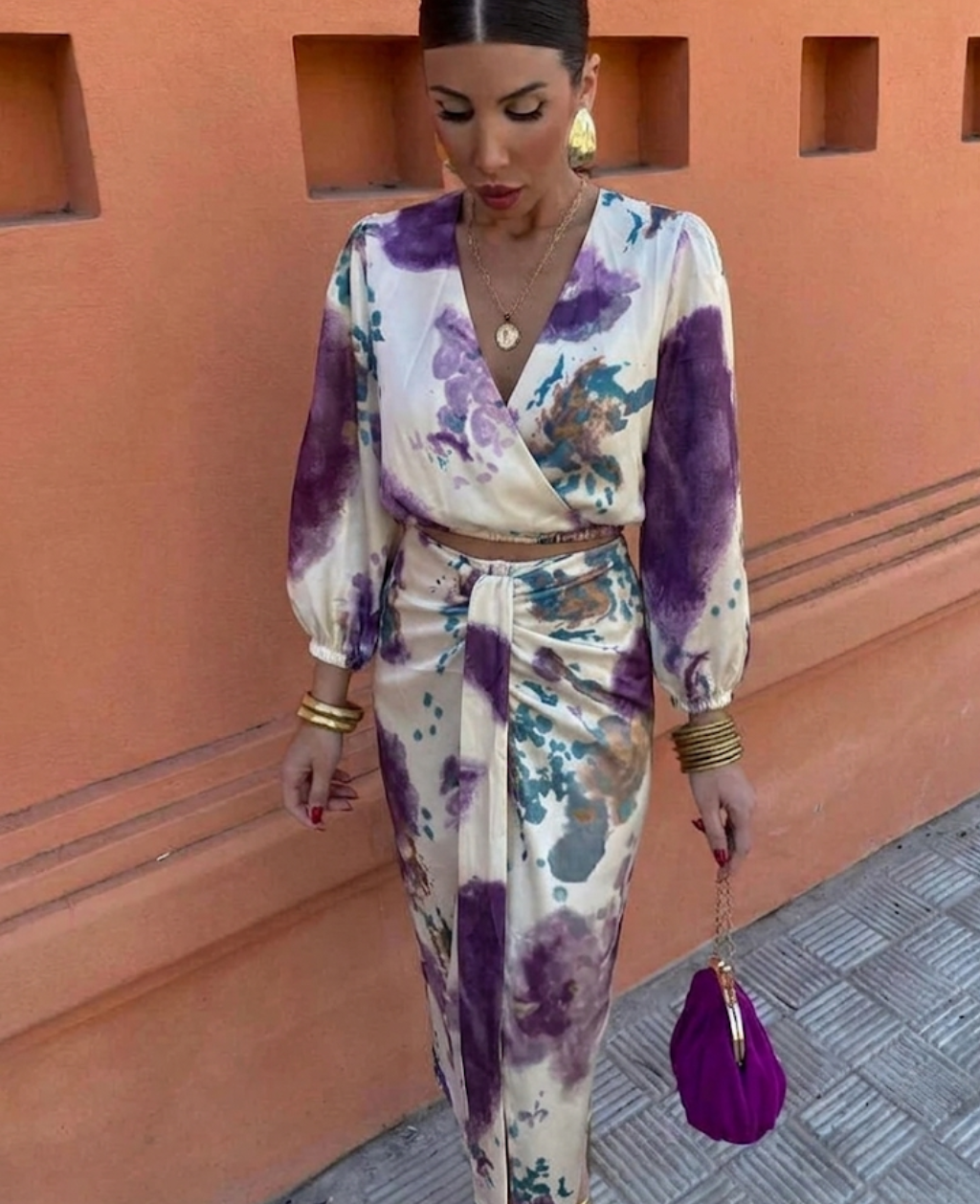 Ensemble été élégant blouse et jupe