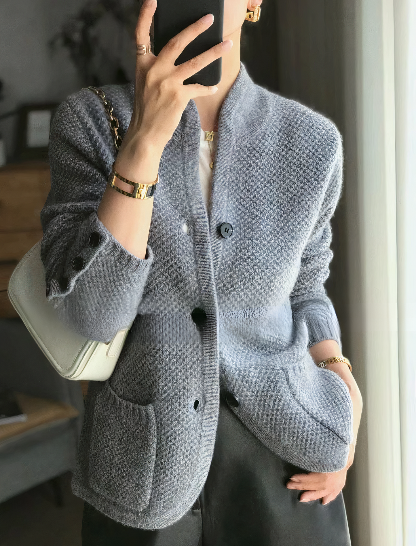 Gilet boutonné en cachemire pour femme pour un style élégant