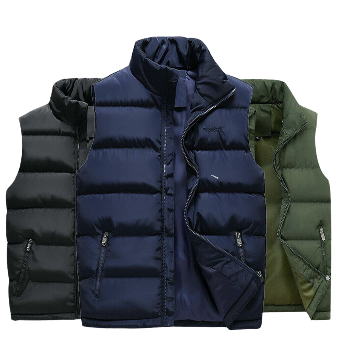 Gilet doudoune matelassé sans manches pour homme