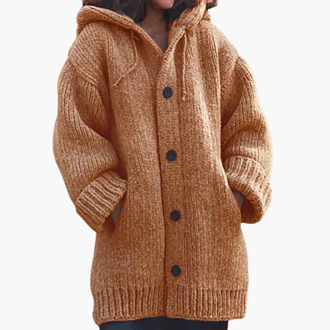Gilet long à capuche pour femme
