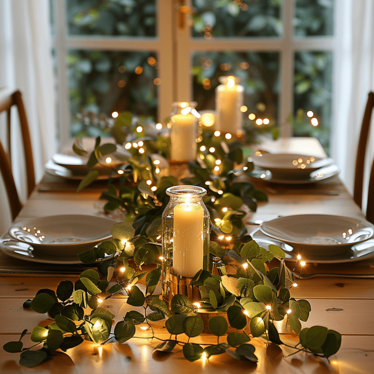 Guirlande lumineuse de plantes
