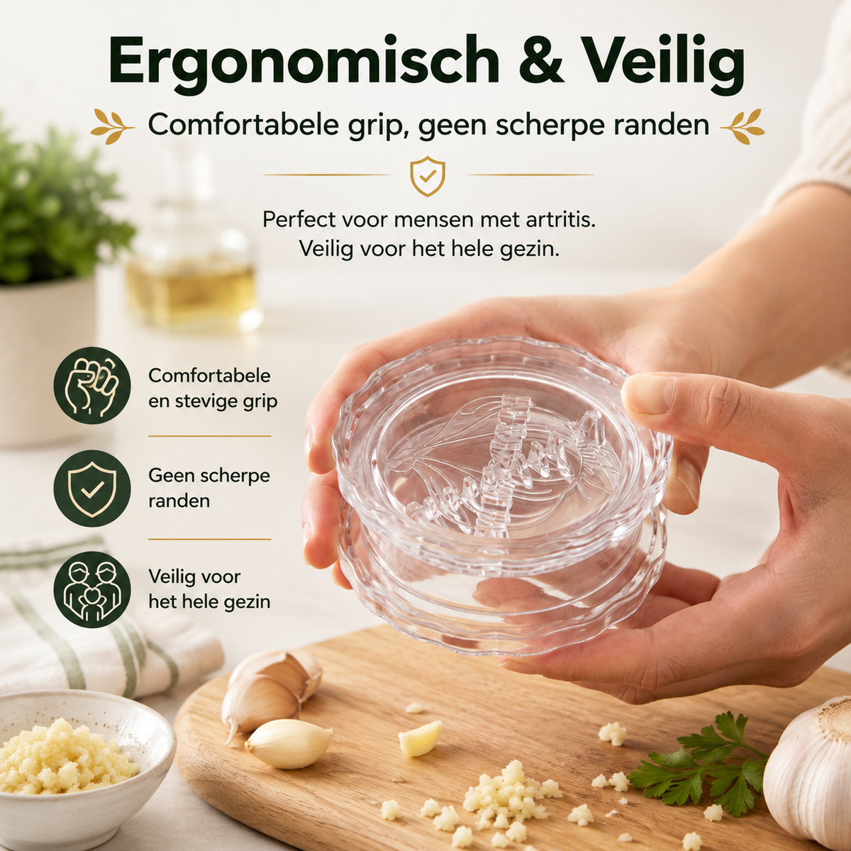Hachoir manuel multifonction pour ail et herbes