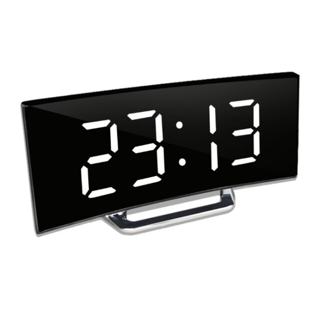 Horloge numérique miroir LED avec alarme, gradation automatique et sans reflet