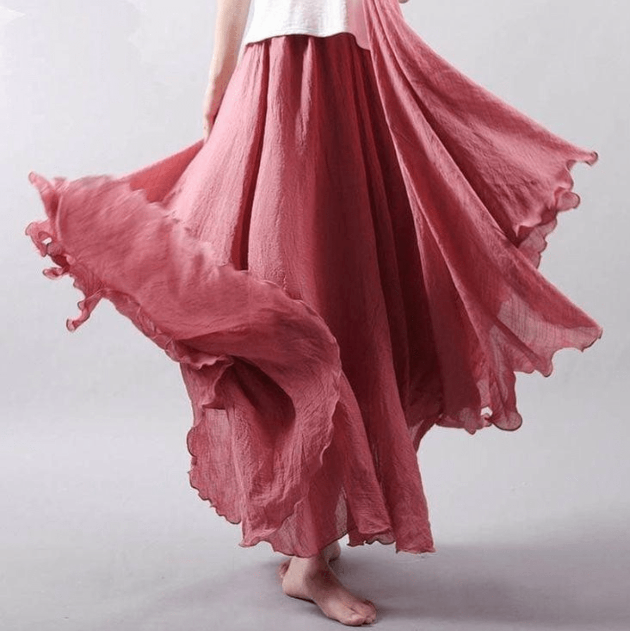 Jupe longue en lin style bohème