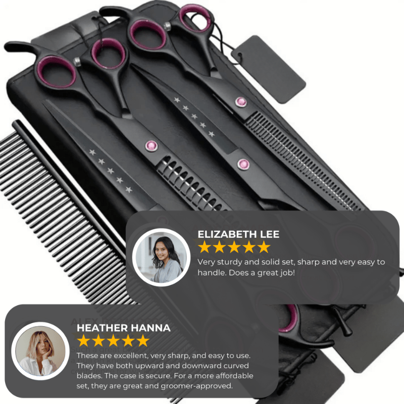 Kit professionnel de 4 ciseaux de toilettage pour chiens et chats