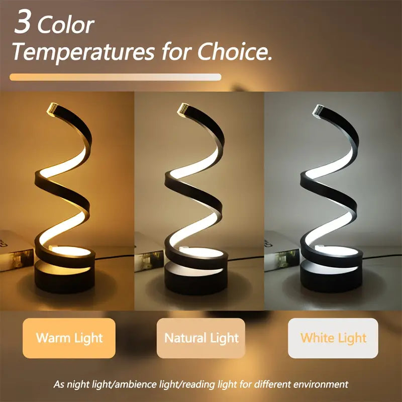 Lampe de table LED moderne design spirale