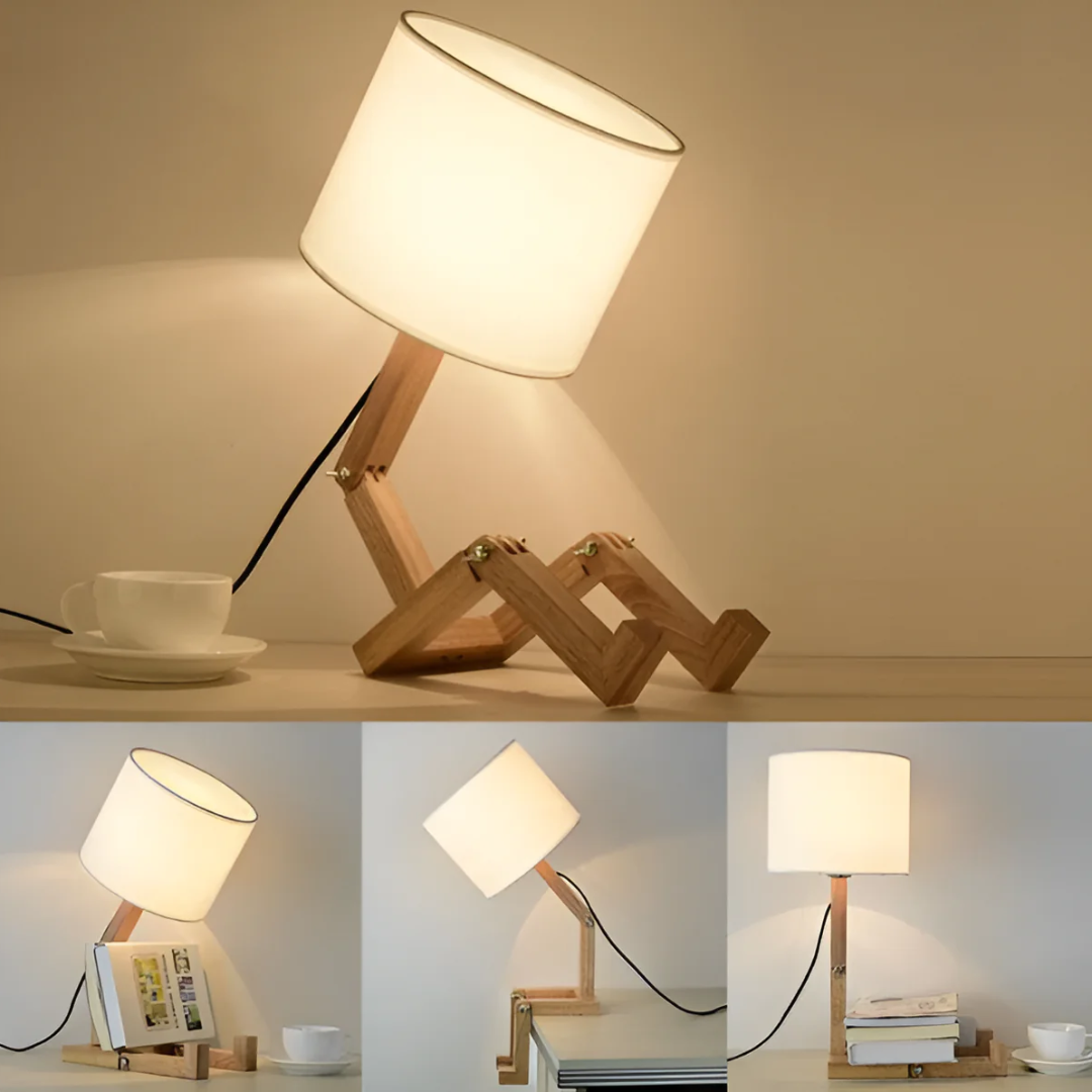 Lampe de table | Luminaire design flexible en bois