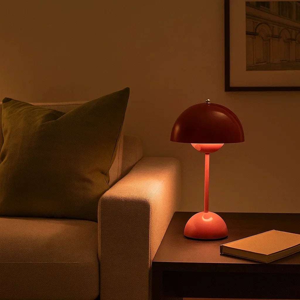 Lampe LED sans fil dimmable de style scandinave en forme de champignon