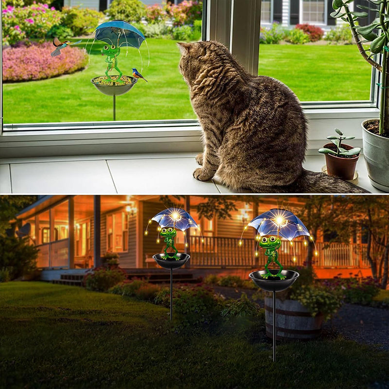 Lampe solaire lumineuse en forme de grenouille pour le jardin