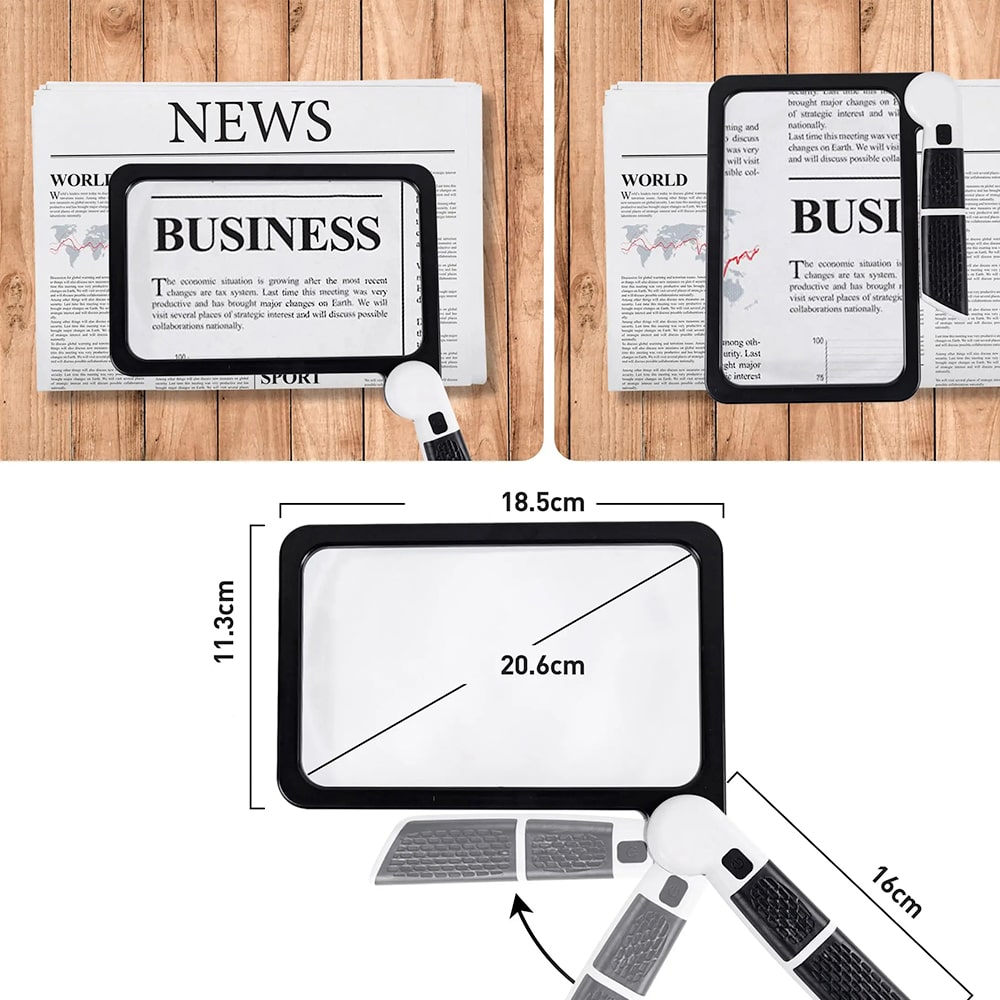 Loupe LED avec grossissement 5x et poignée pliable