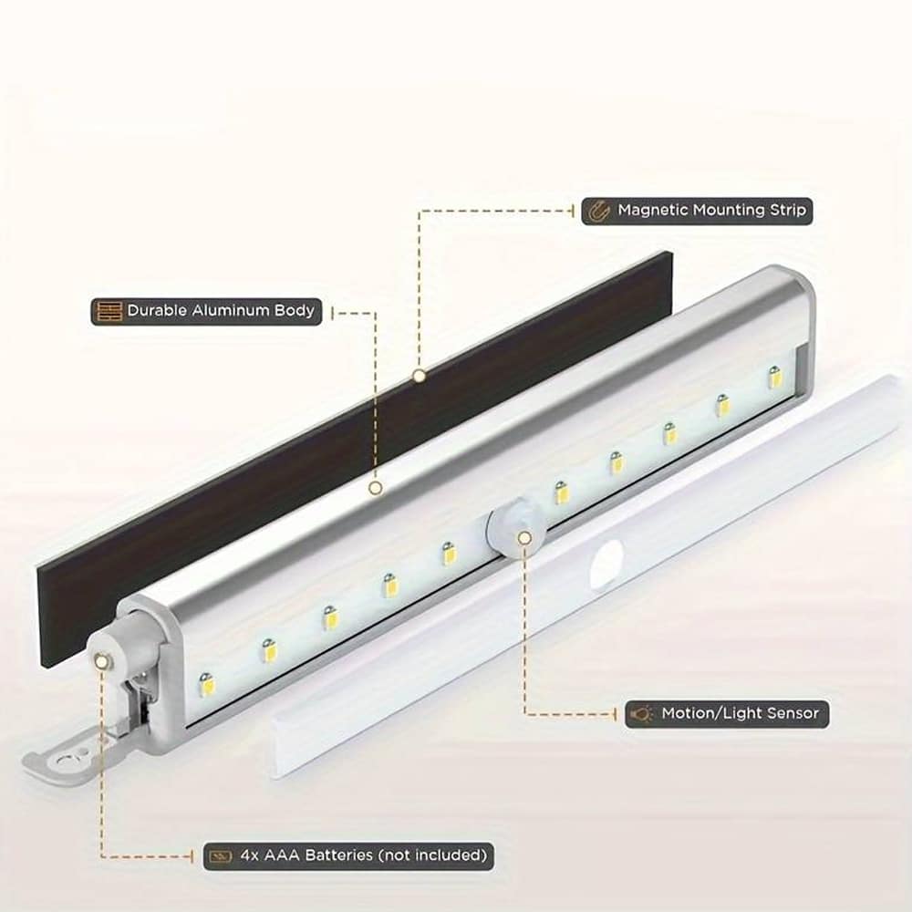 Luminaire LED pour meuble avec détecteur - blanc chaud - 200 lumens