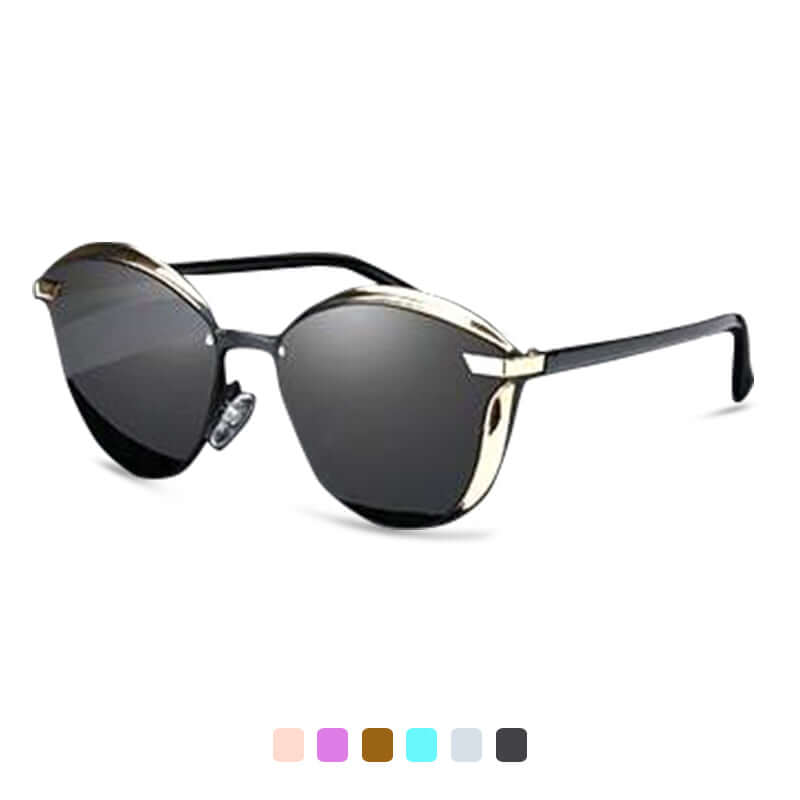 Lunettes de soleil œil-de-chat polarisées avec protection UV400 pour femme