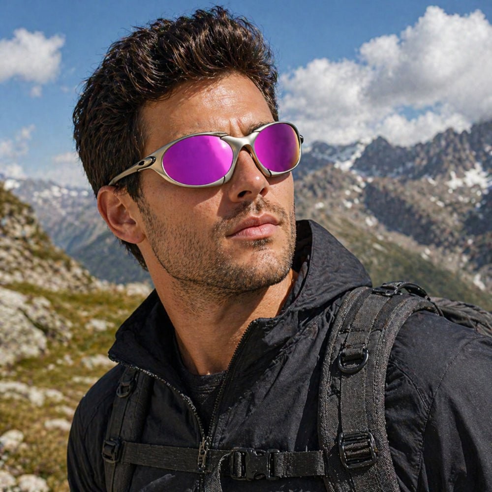 Lunettes de soleil sport polarisantes pour homme avec protection UV et monture légère en métal