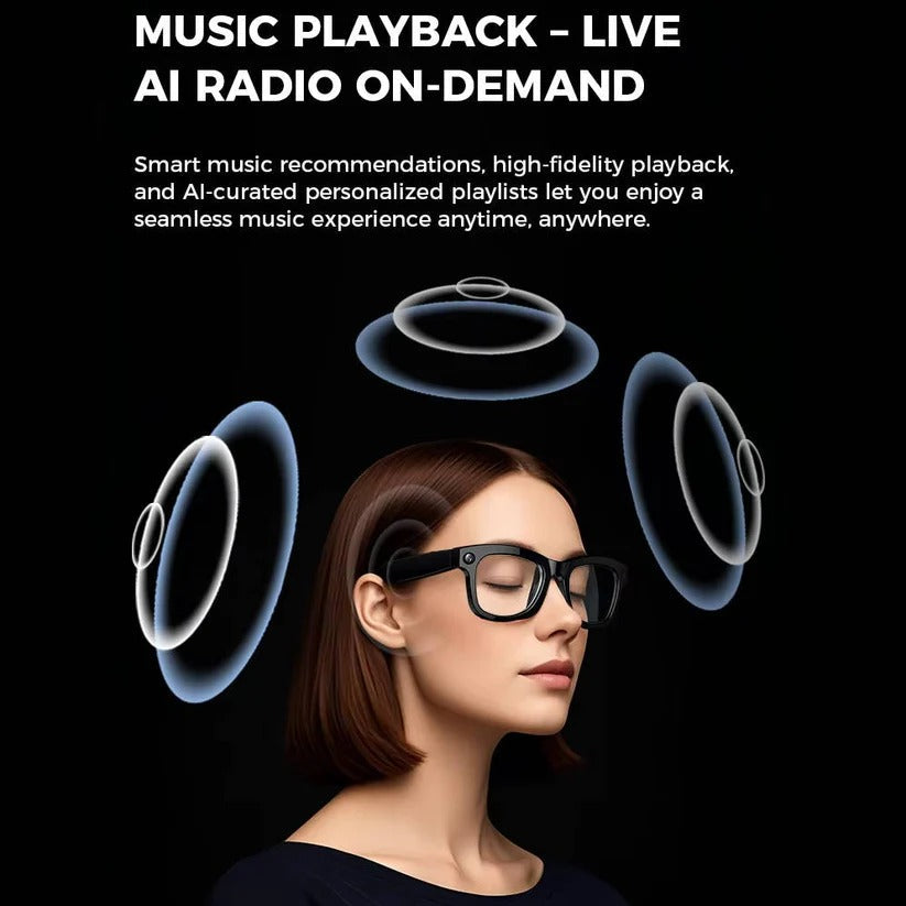 Lunettes intelligentes avec caméra vidéo intégrée et audio Bluetooth