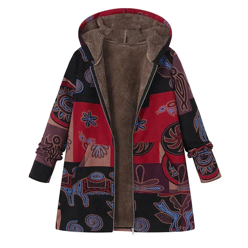 Manteau long femme printemps à capuche et poches avant
