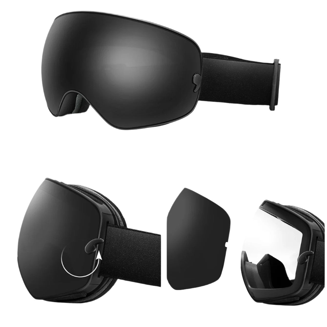Masque de ski à double vitrage anti-buée